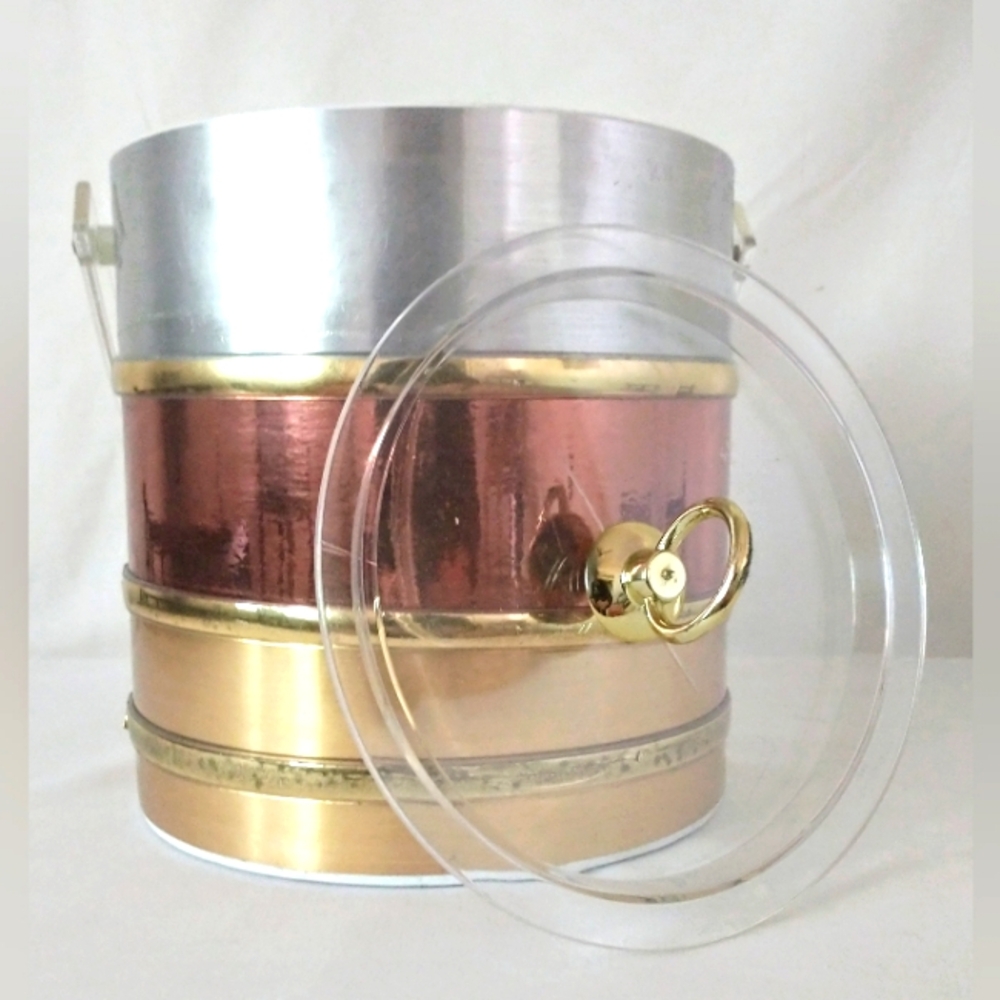 Elegant Silver and Gold Ice Bucket